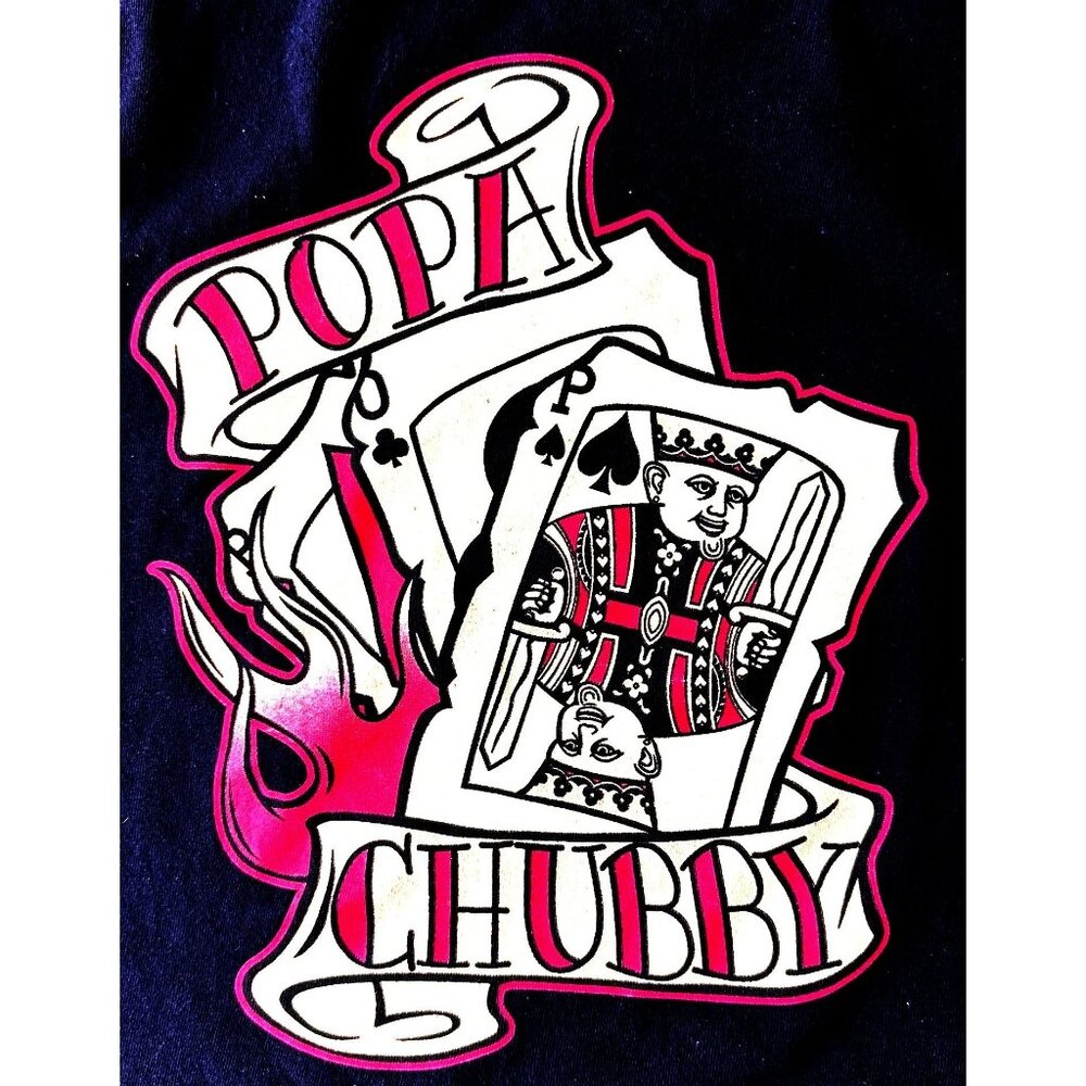 VTG 90s Popa Chubby T Shirt XL Black Blues Guitar Muscle Rock Ace Queen …